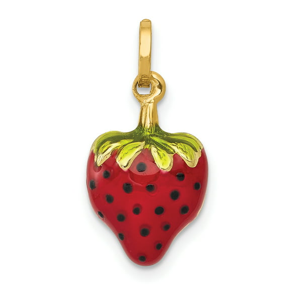 Strawberries Food Fruit NEW 925 Sterling Silver 3D Strawberry Charm Necklace